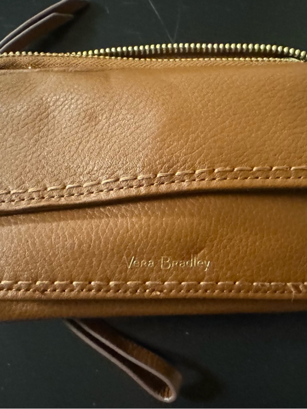Vera Bradley Brown Leather Wristlet Wallet - Picture 9 of 9